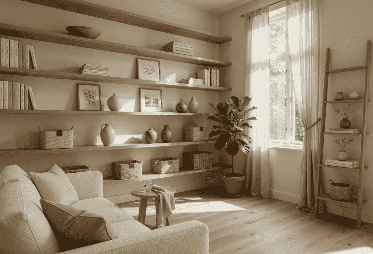 Floating Wall Shelves Above Eye Level