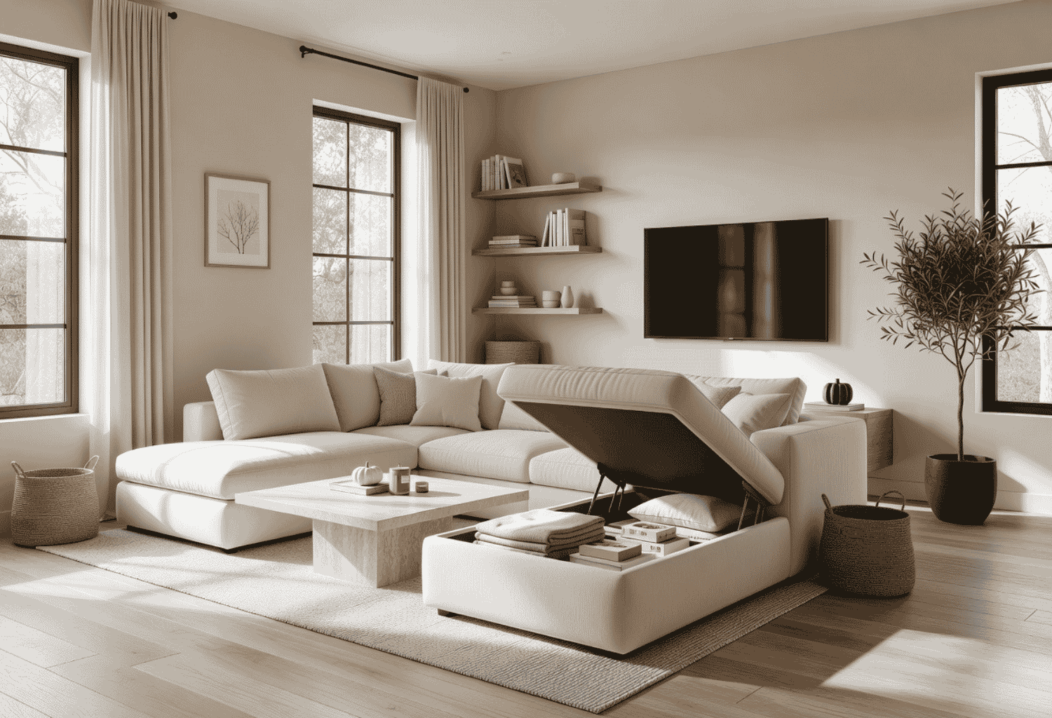 Modular Sectionals with Built-In Storage Chaise