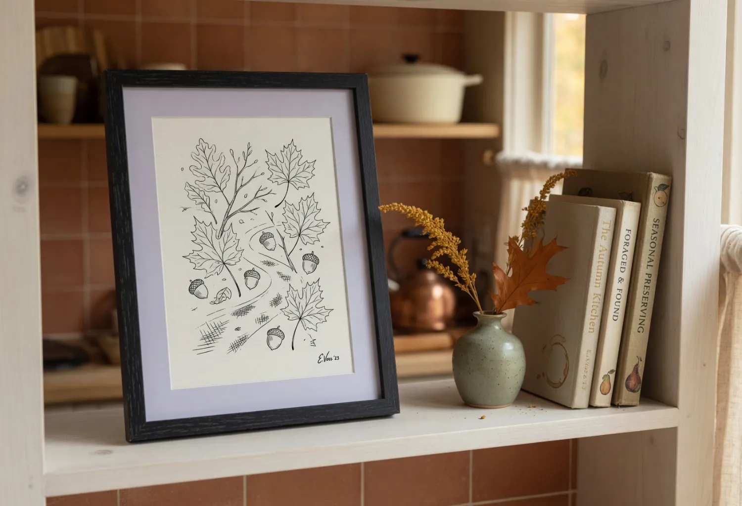 Add a framed autumn print or quote