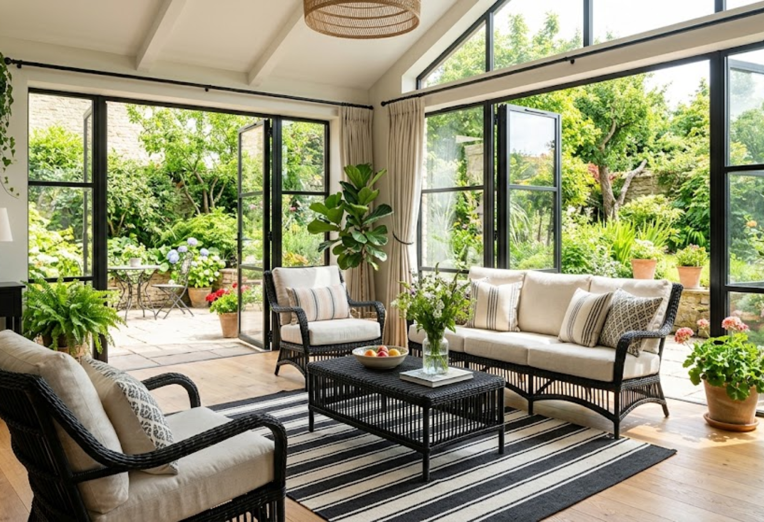 Black Outdoor-Inspired Living Room