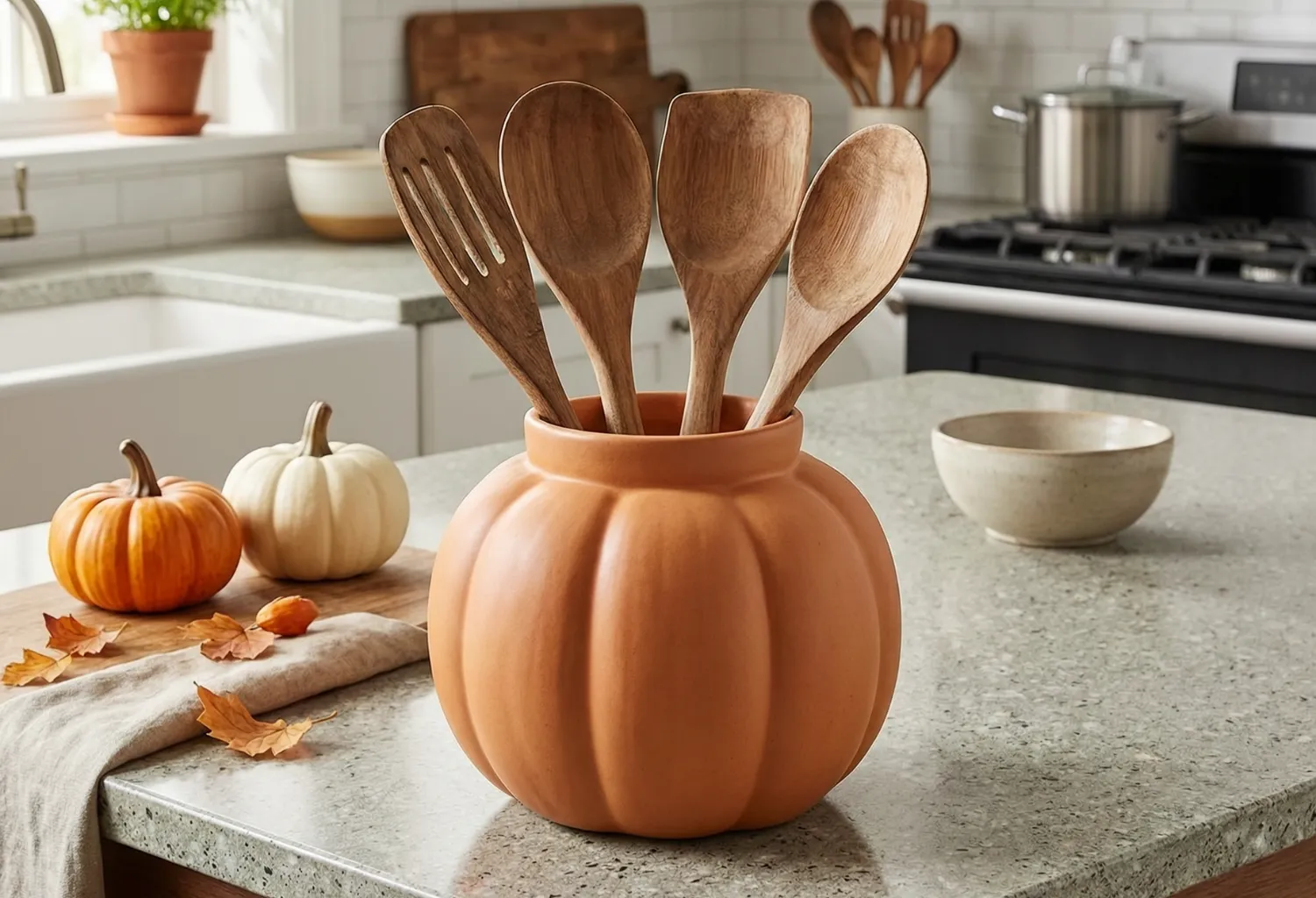 Ceramic Pumpkin Canister