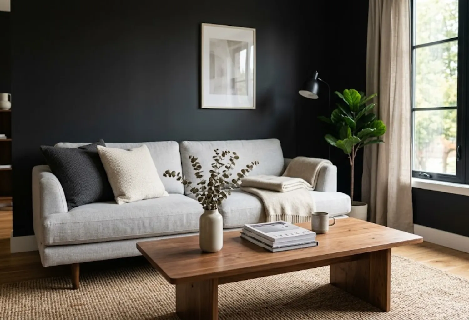 Charcoal Black Accent Wall