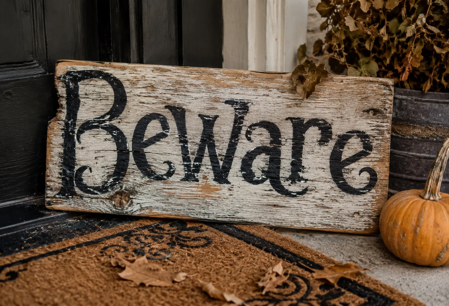 Distressed Wooden Spooky Signs