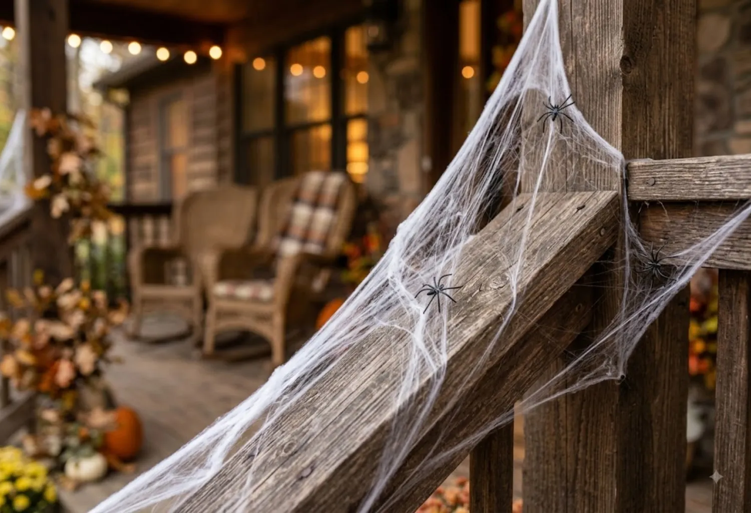 Dollar Store Spiderweb Stretch Decor
