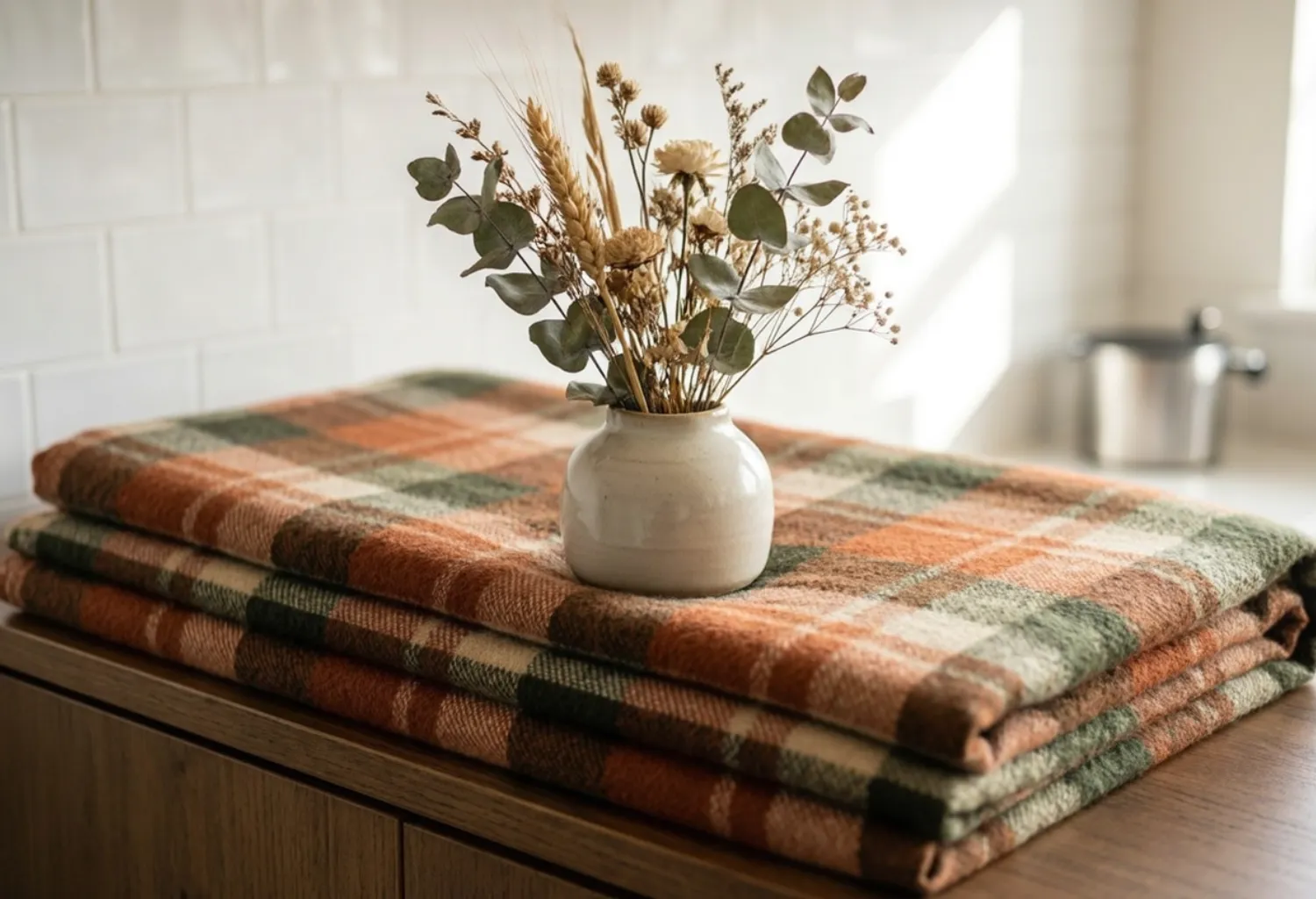 Fall-Colored Throw Textiles