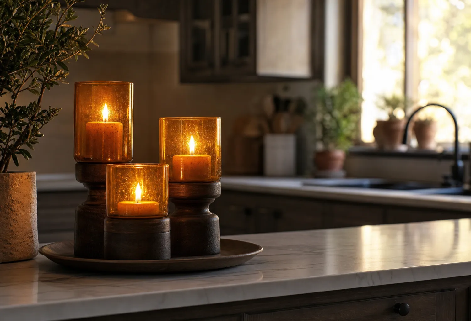 Fall-Scented Candles in Coordinating Holders