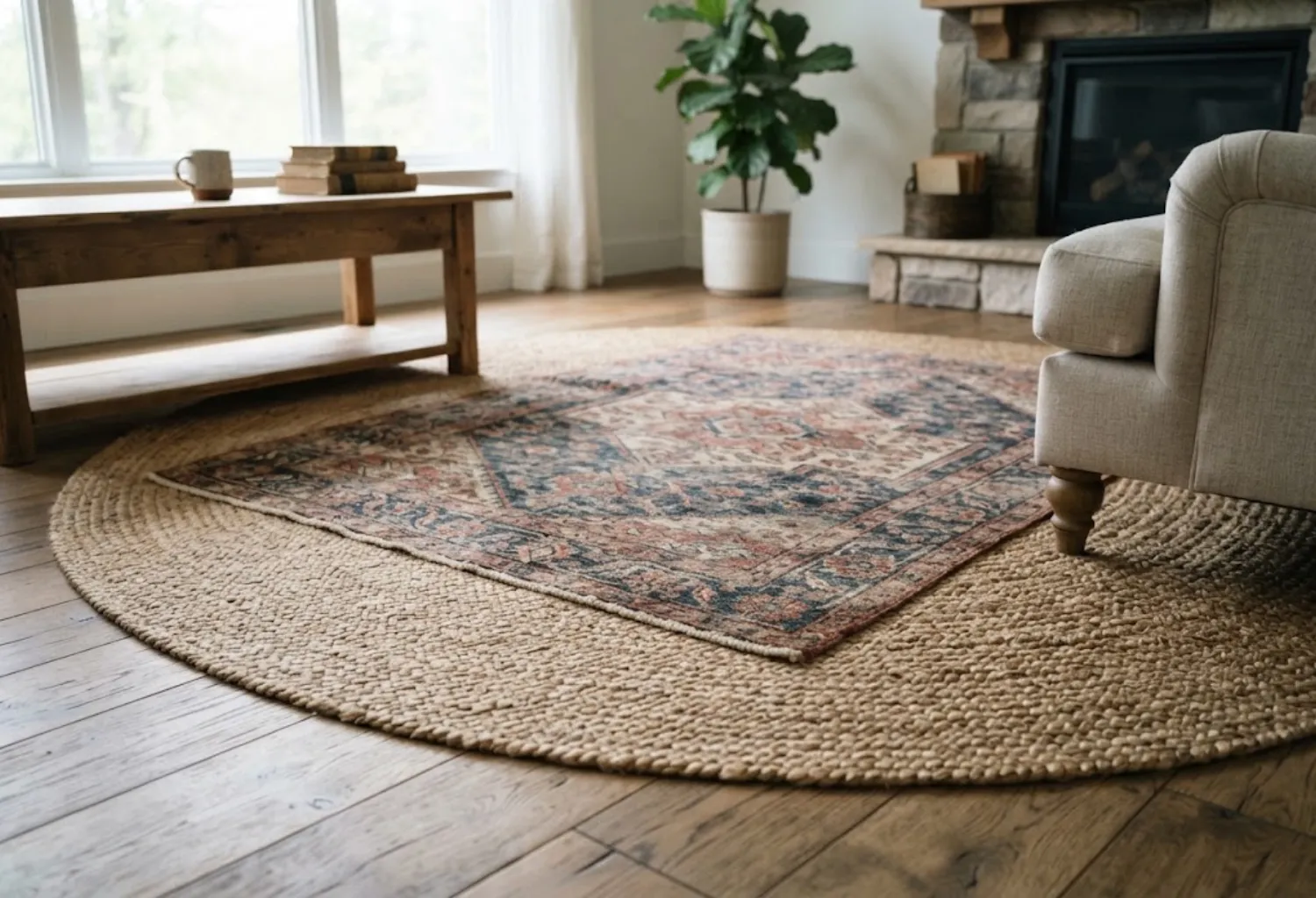 Farmhouse Style Area Rug Layering