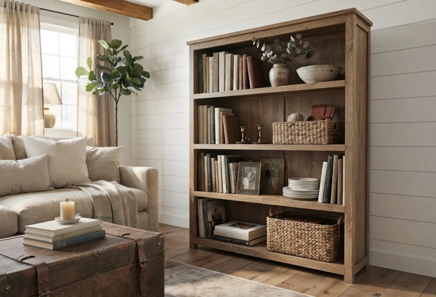 Farmhouse Style Bookshelves