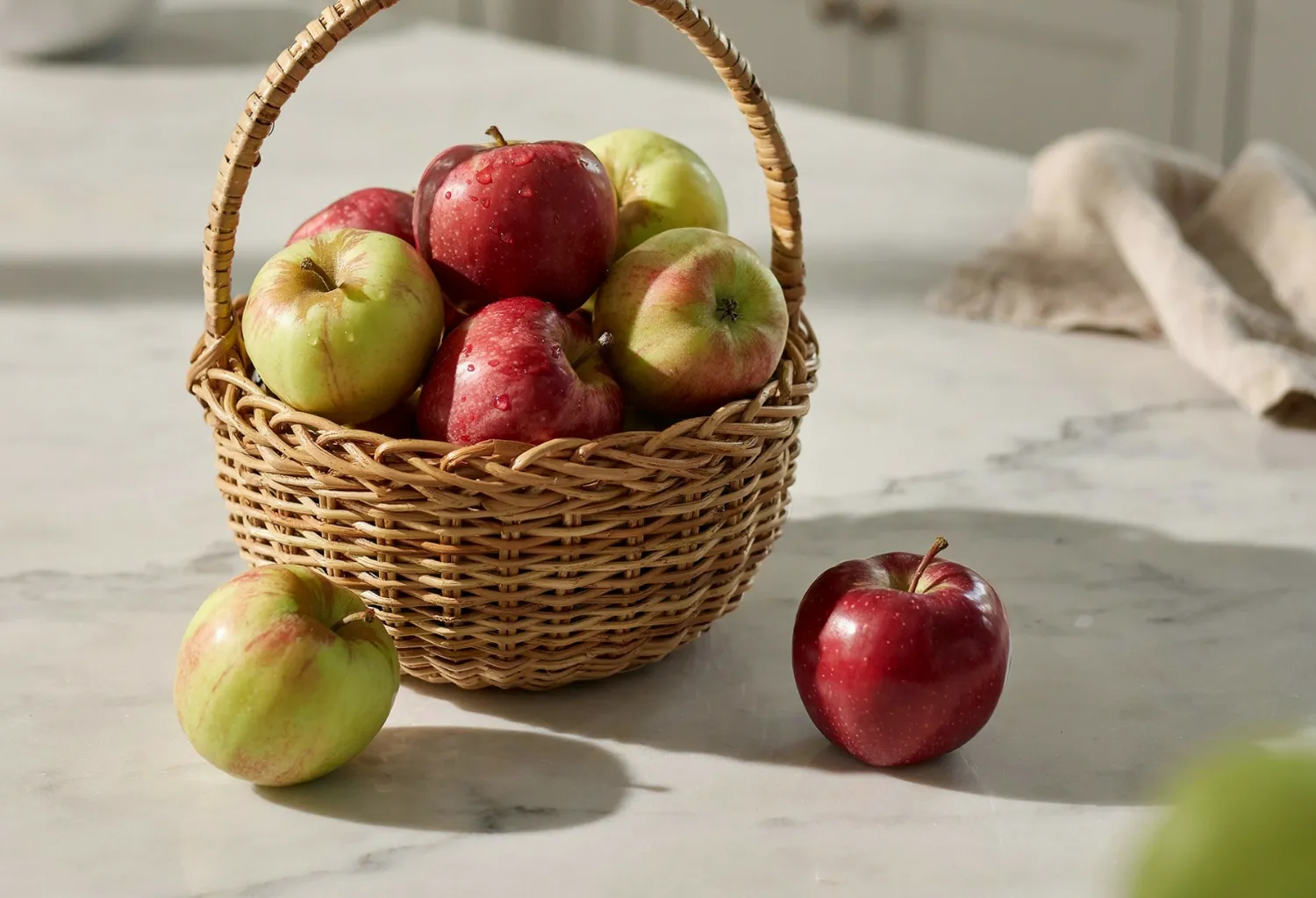 Fresh Apples in a Basket