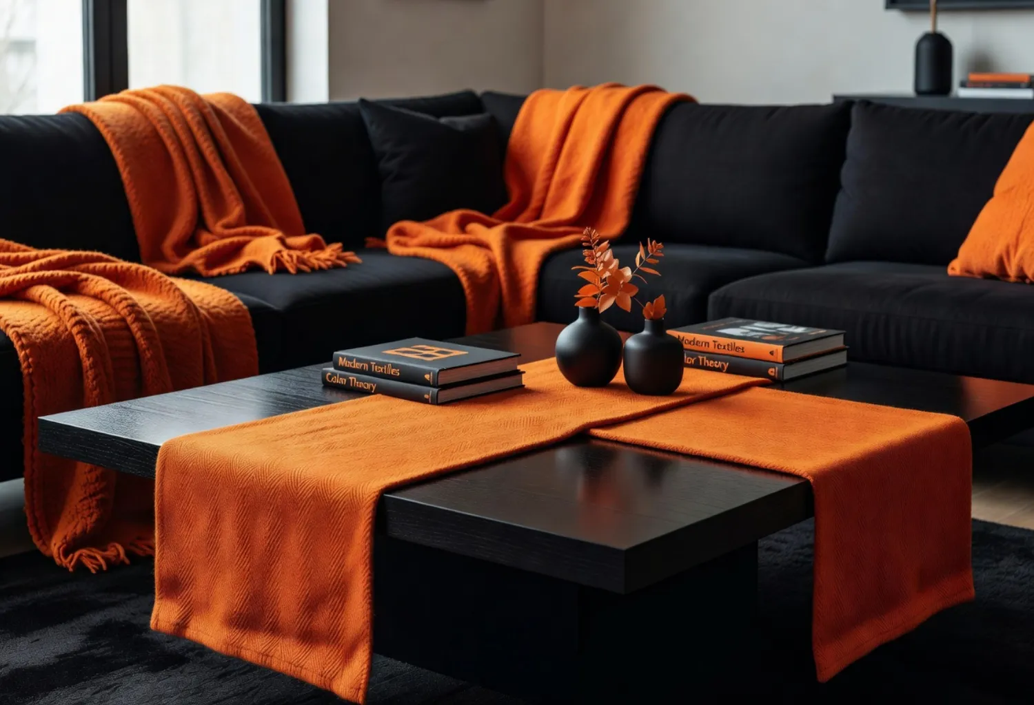 Full Orange and Black Color Scheme