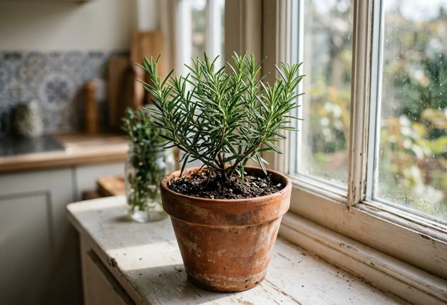 Herb and Plant Accents in Warm Pots