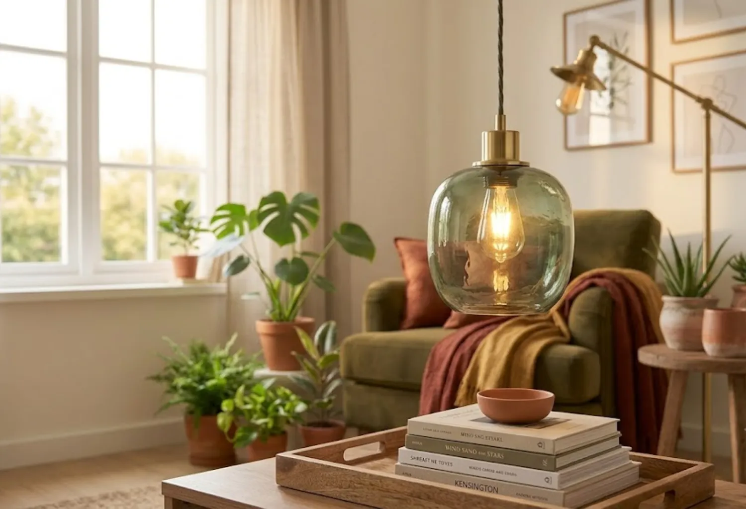 Incorporate Green Through a Statement Light Fixture
