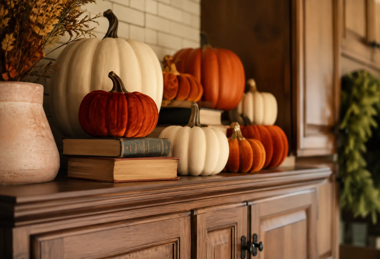 Pumpkins in Varying Heights