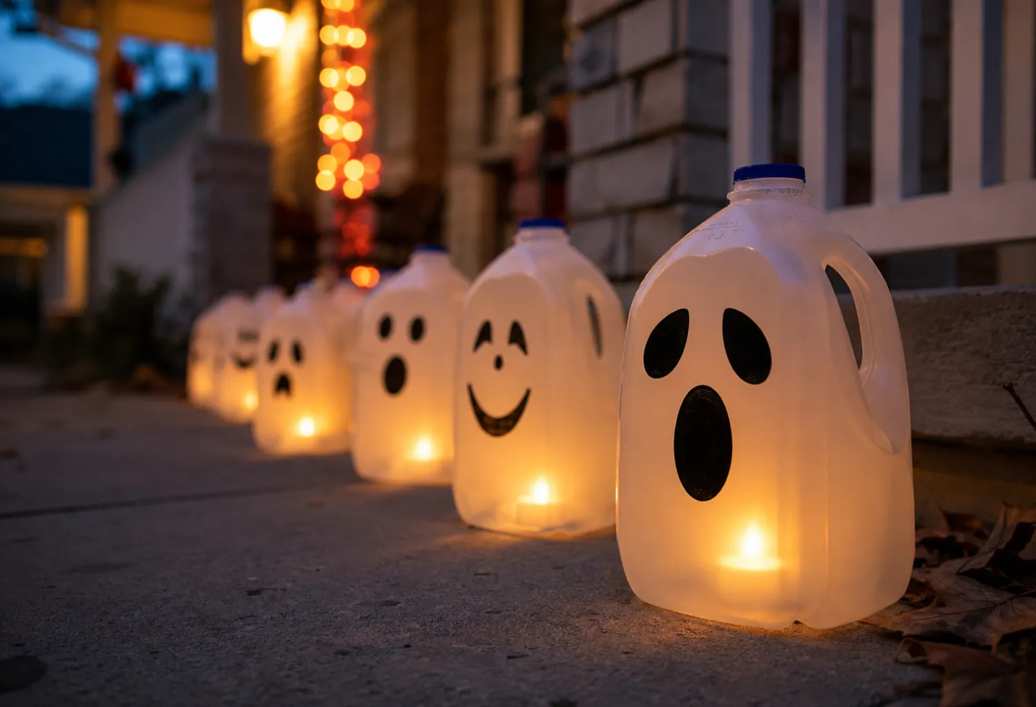 Repurposed Milk Jug Ghost Lights
