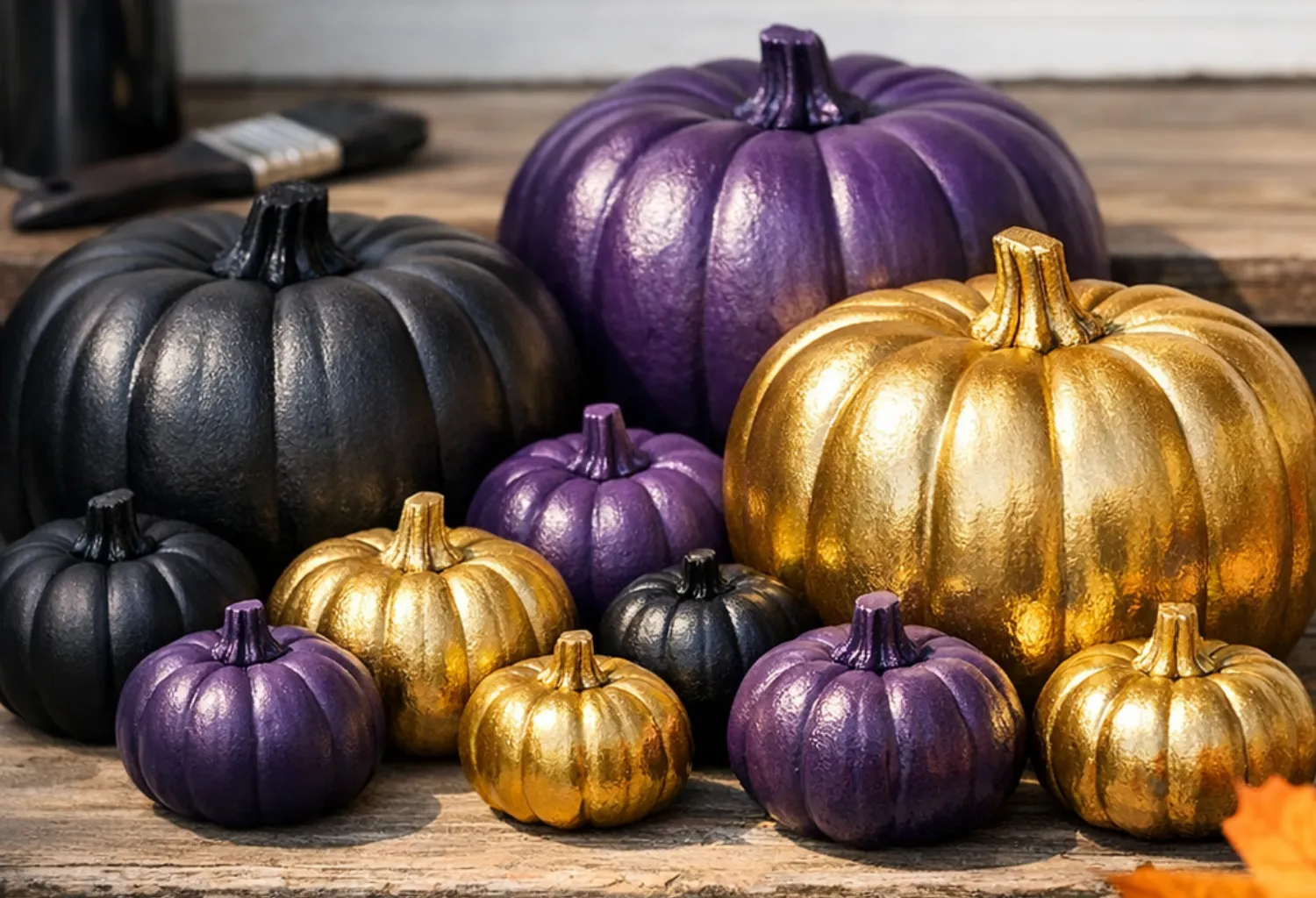 Spray-Painted Dollar Store Pumpkins