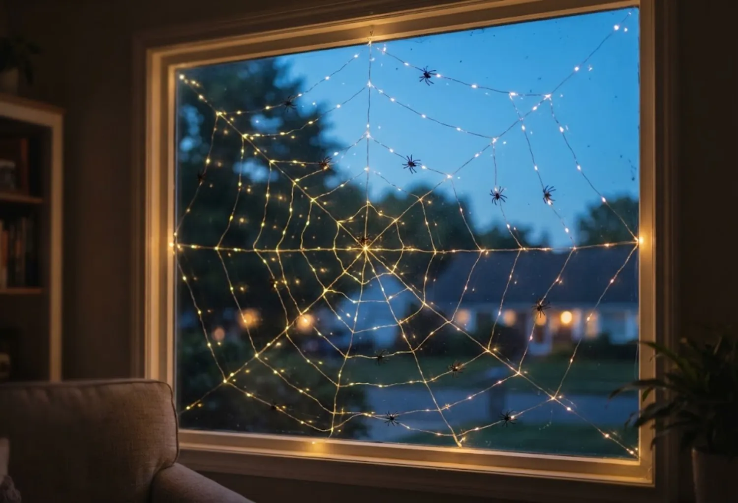 String Light Spider Web