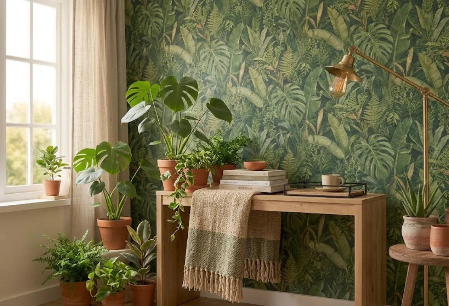 Use Green Wallpaper Instead of Paint