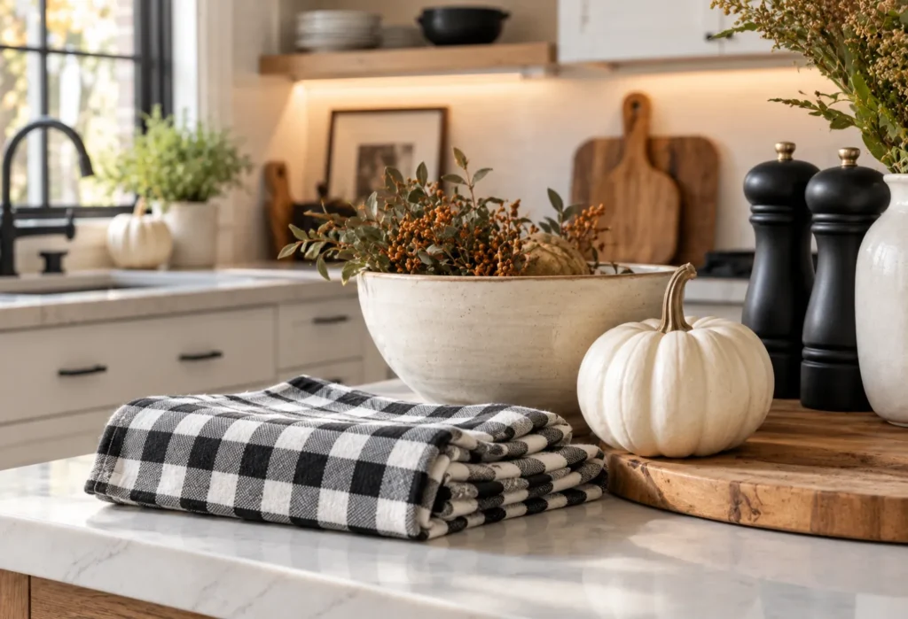 Black-and-White Gingham Accents