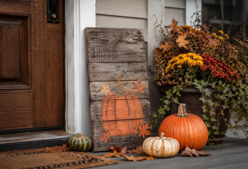 Wooden Fall Sign